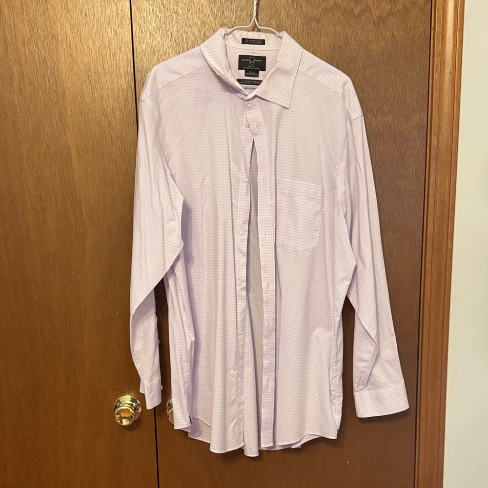 Black Brown 1826 Lavender Check Dress Shirt – Men’s XL / 17